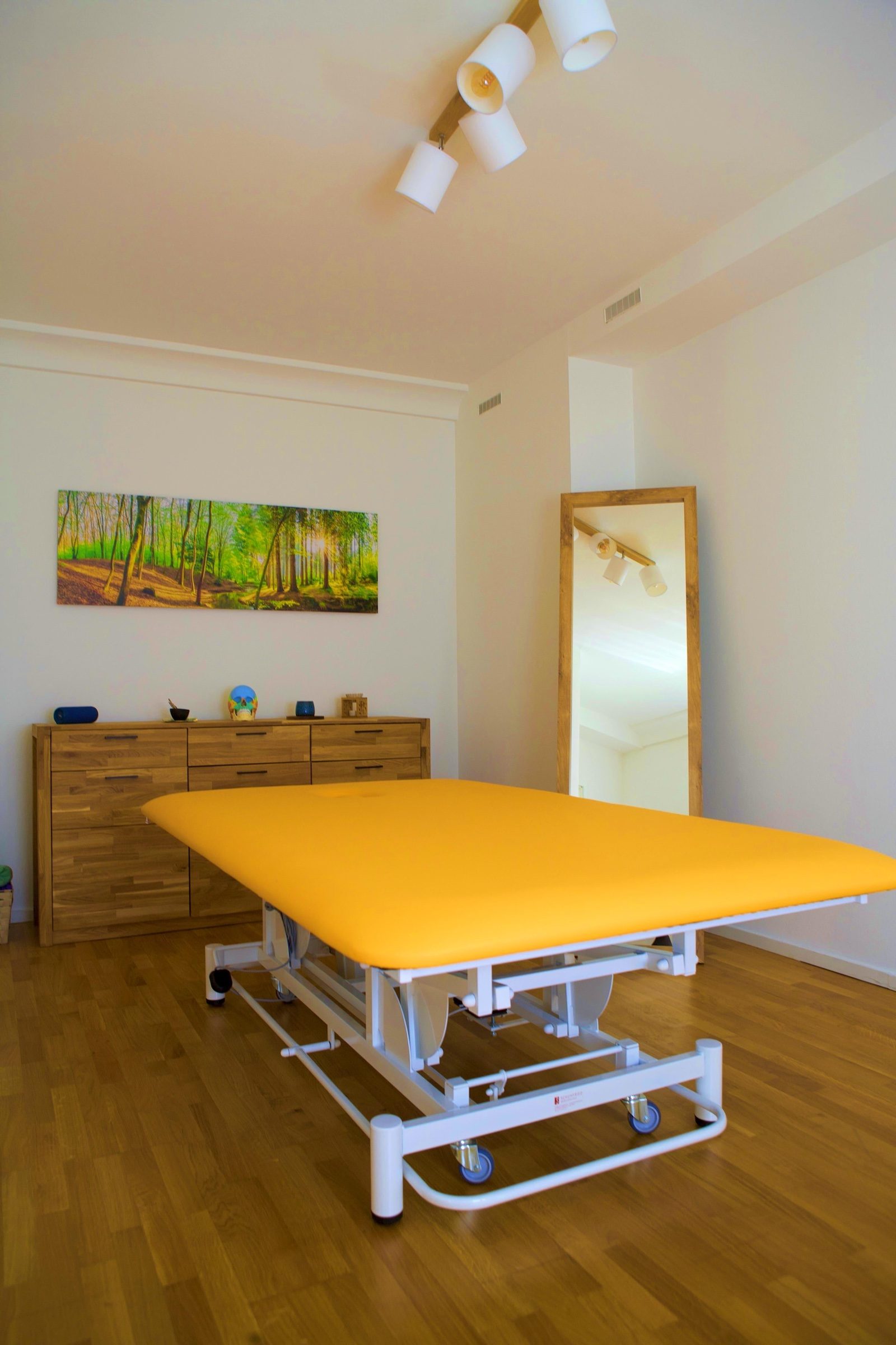 Der Behandlungsraum der Praxis PhysioChi in Graz mit Therapieliege